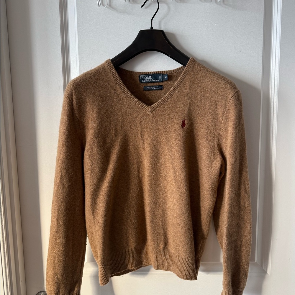 Polo by Ralph Lauren Men's Brown V-Neck Sweater